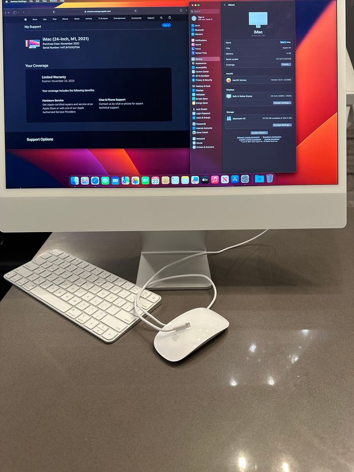 2021 Apple iMac 24" 4.5K Retina/M1/ macOS Ventura+Warranty Until November 2023 - thelaptopshop.ca