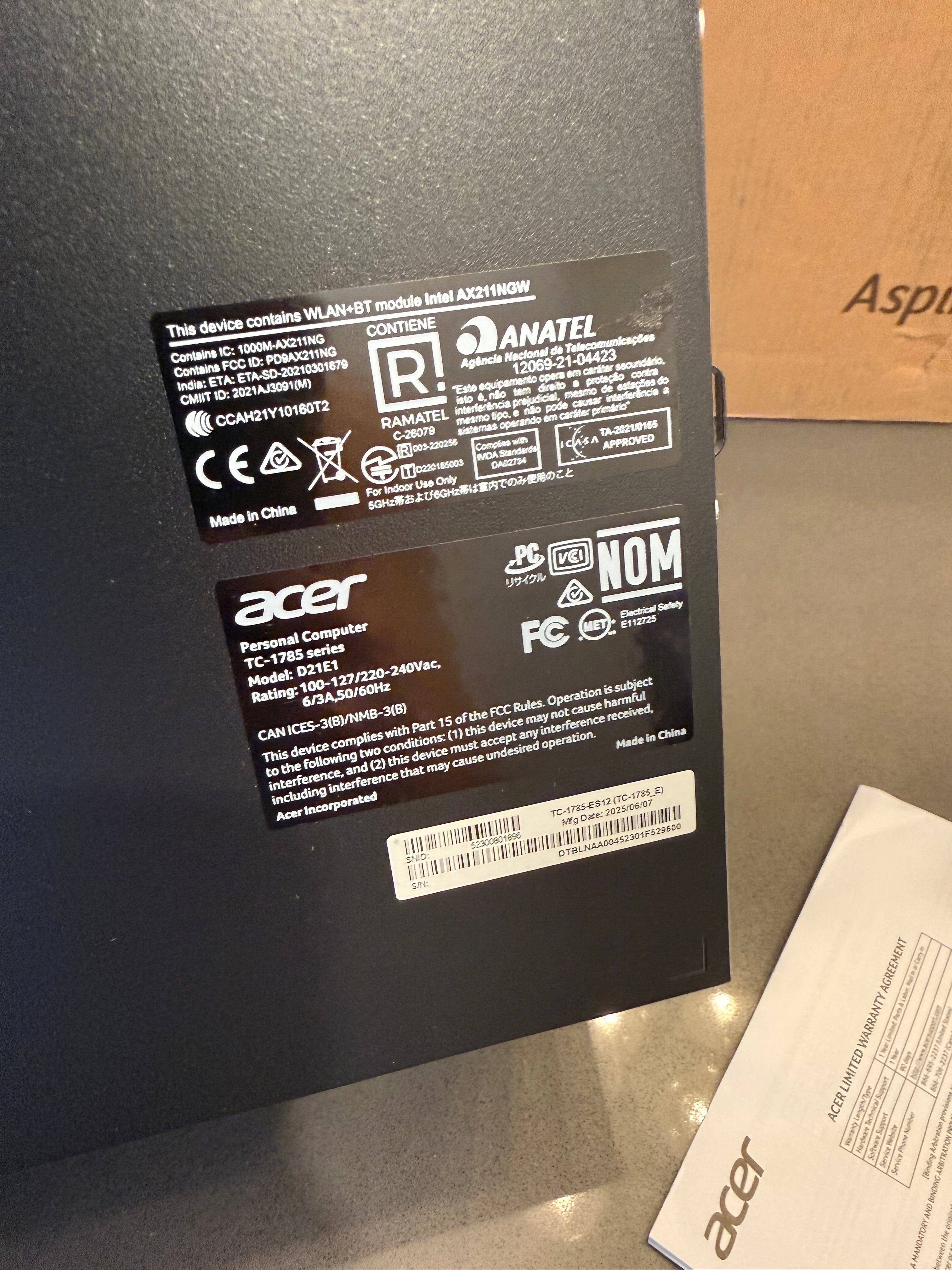 Mid 2025 - Acer Tower 18L Desktop - Intel Core i5-14400 10 CORE - 1TB SSD - 16GB RAM - Windows 11