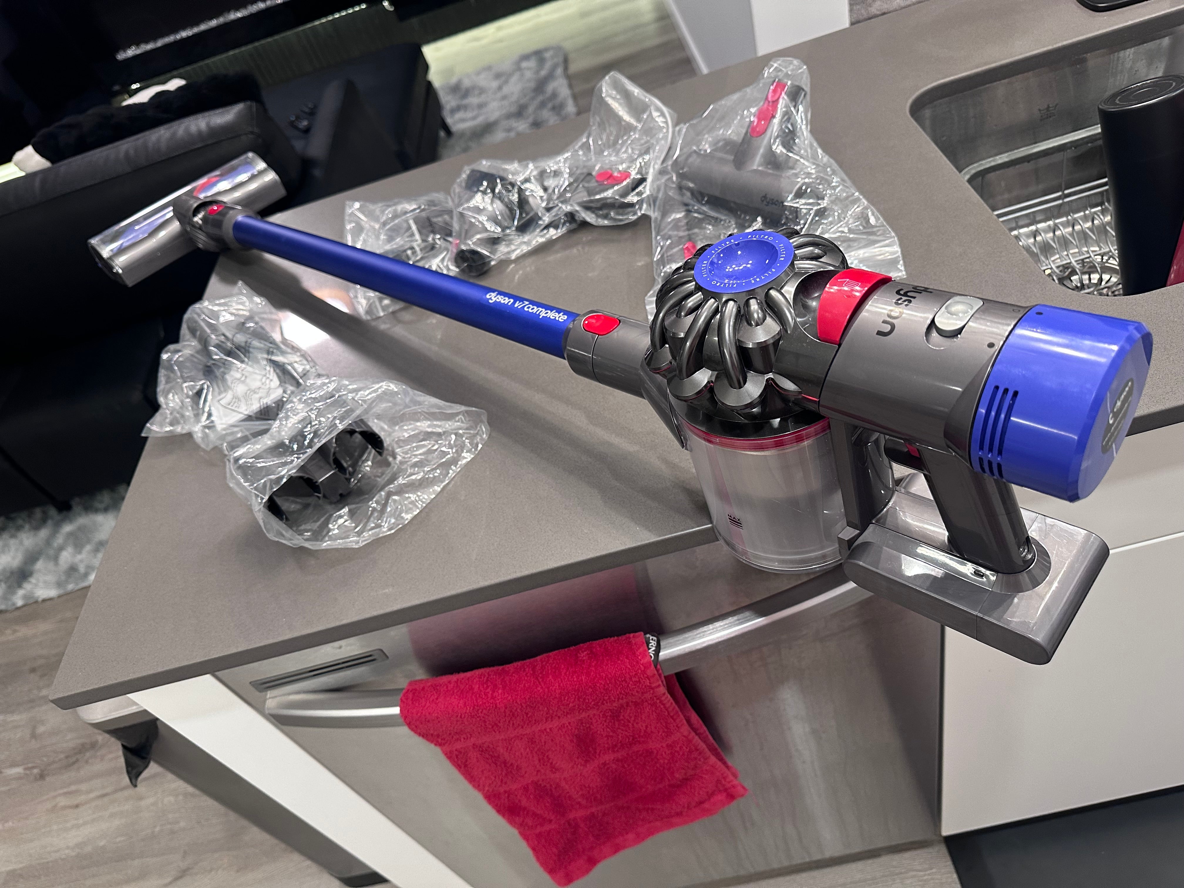 Dyson V7 Complete Cordless Stick Vacuum - Iron/ Blue