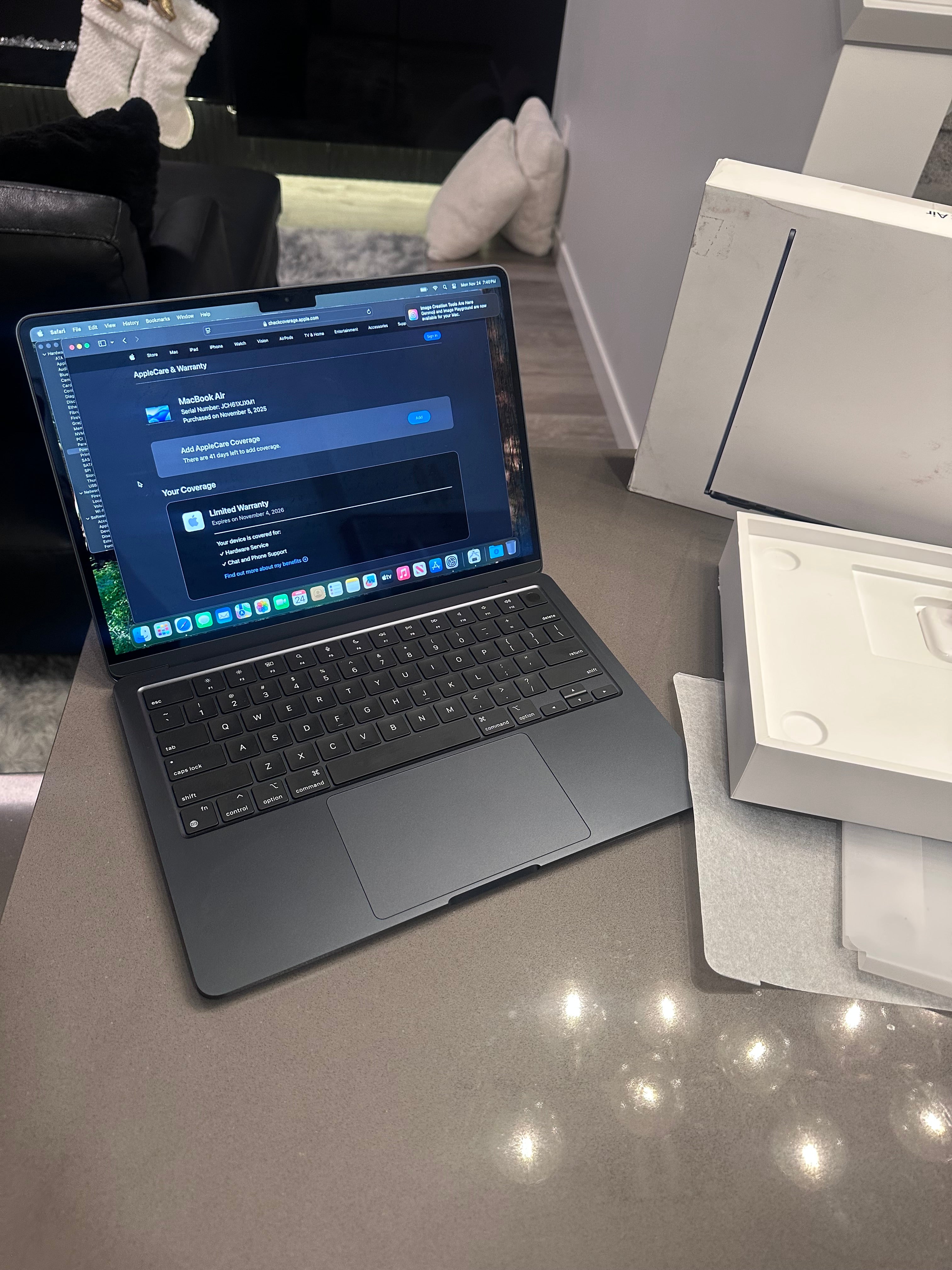 2024 Apple Macbook Air 13.6"/ M3/100% Battery/12 Cycle!/WARRANTY Nov 4, 2026