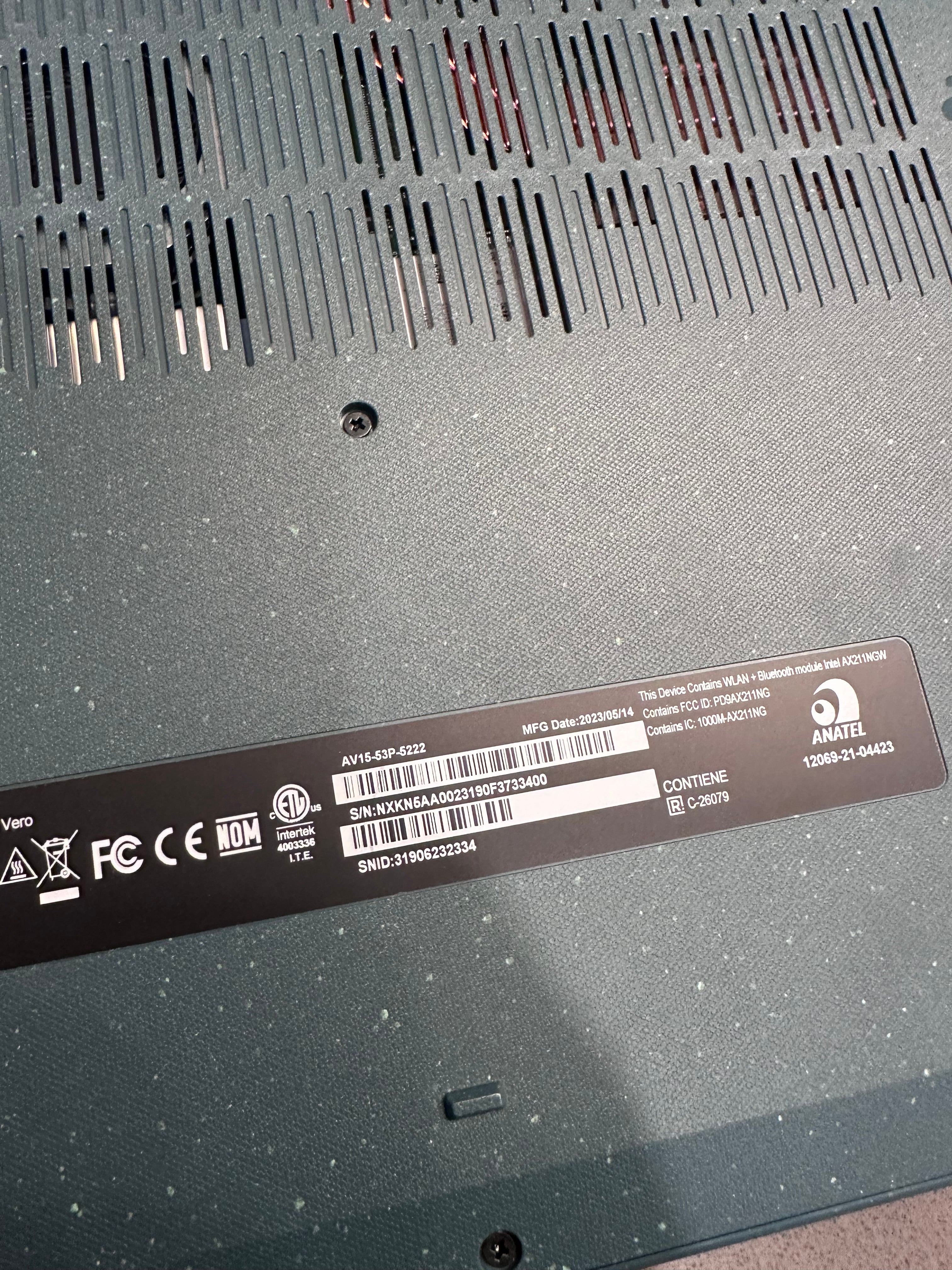 Acer Vero 15.6" Laptop/ 10 CORE i5 13th Gen/ 16 GB/1 TB SSD/Win 11