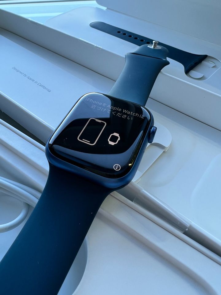 Apple Watch Series 7 (GPS) 45mm Blue Aluminum +WARRANTY - thelaptopshop.ca