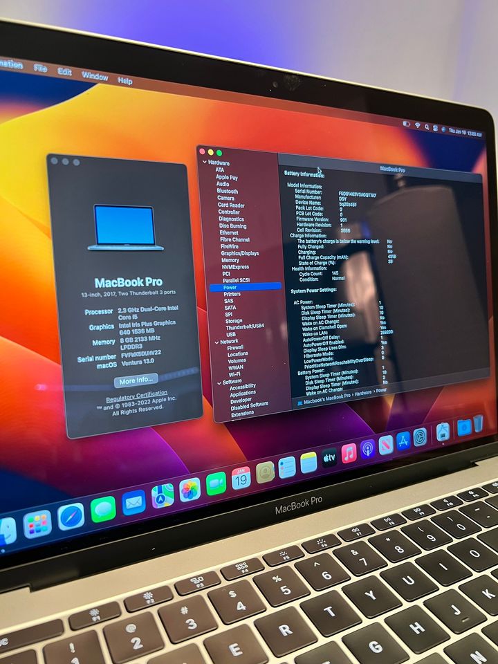 2017 Apple Macbook Pro Space Grey/13.3"/Core i5/145 Cycles/macOS Ventura - thelaptopshop.ca