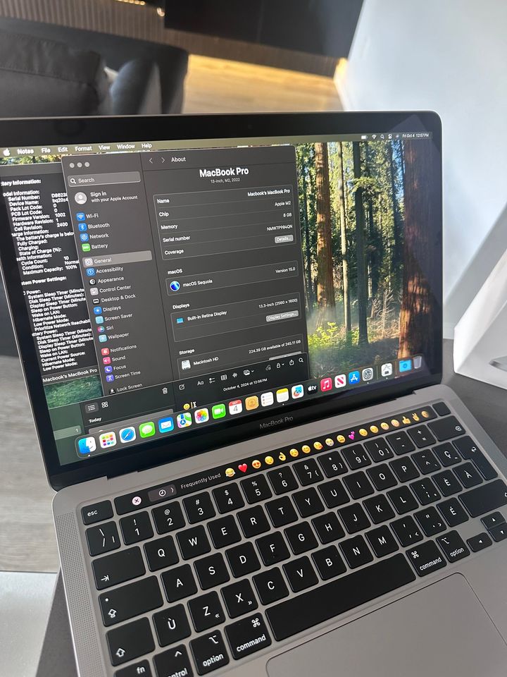 2022 Apple Macbook Pro- M2- Touchbar / 100% Battery / macOS Sequoia