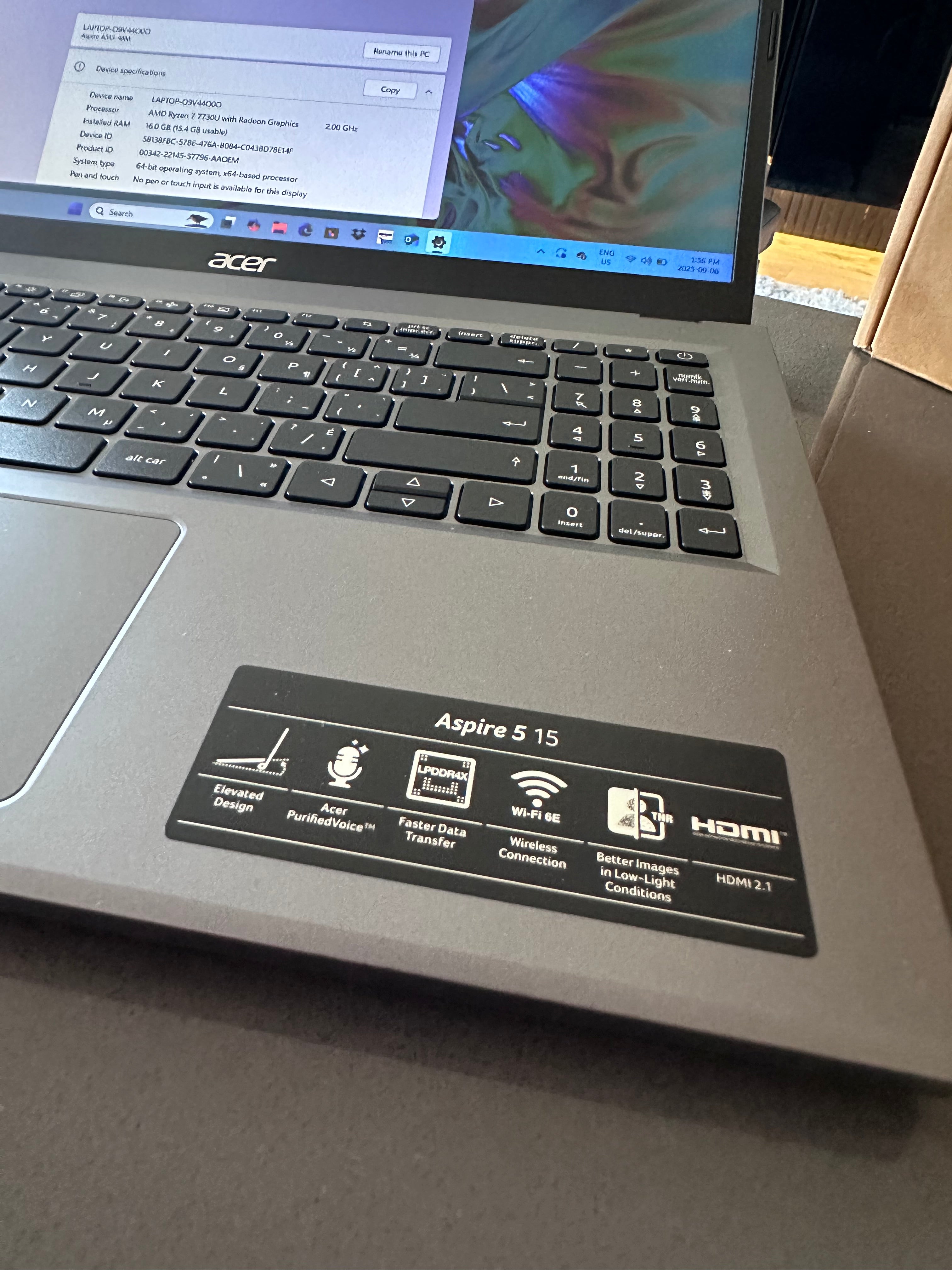 Acer Aspire 5 15.6" Laptop AMD Ryzen 7 - 8 CORE 16GB RAM, 512GB SSD - Win 11