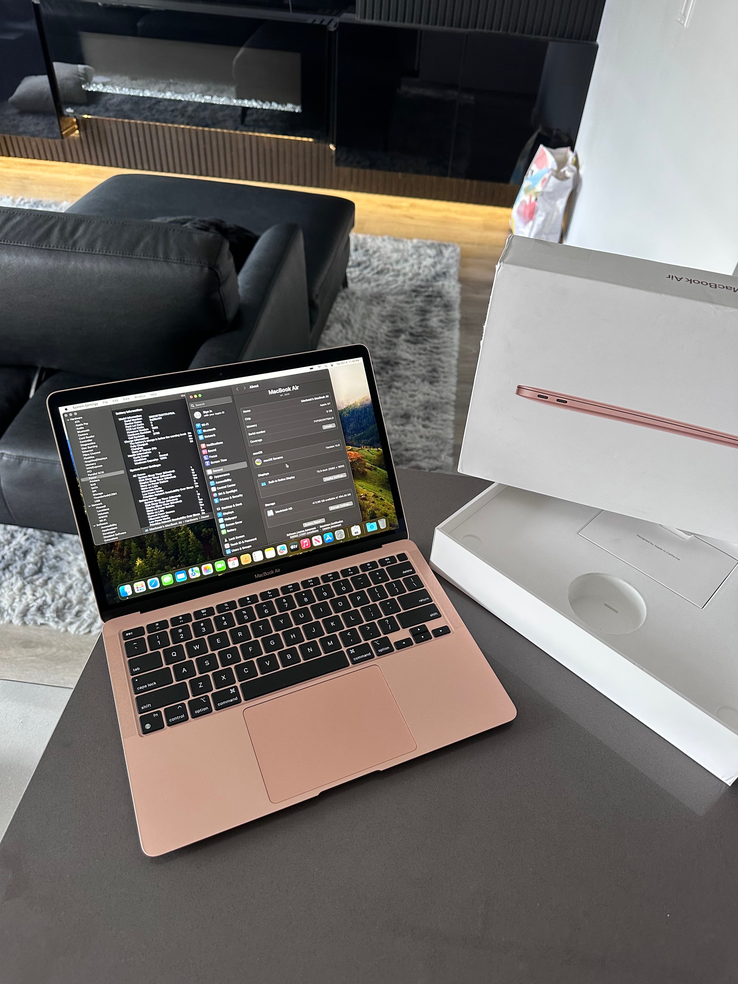 2020 Apple Macbook Air Gold- M1/ 512GB/ 100% Batt macOS Sonoma