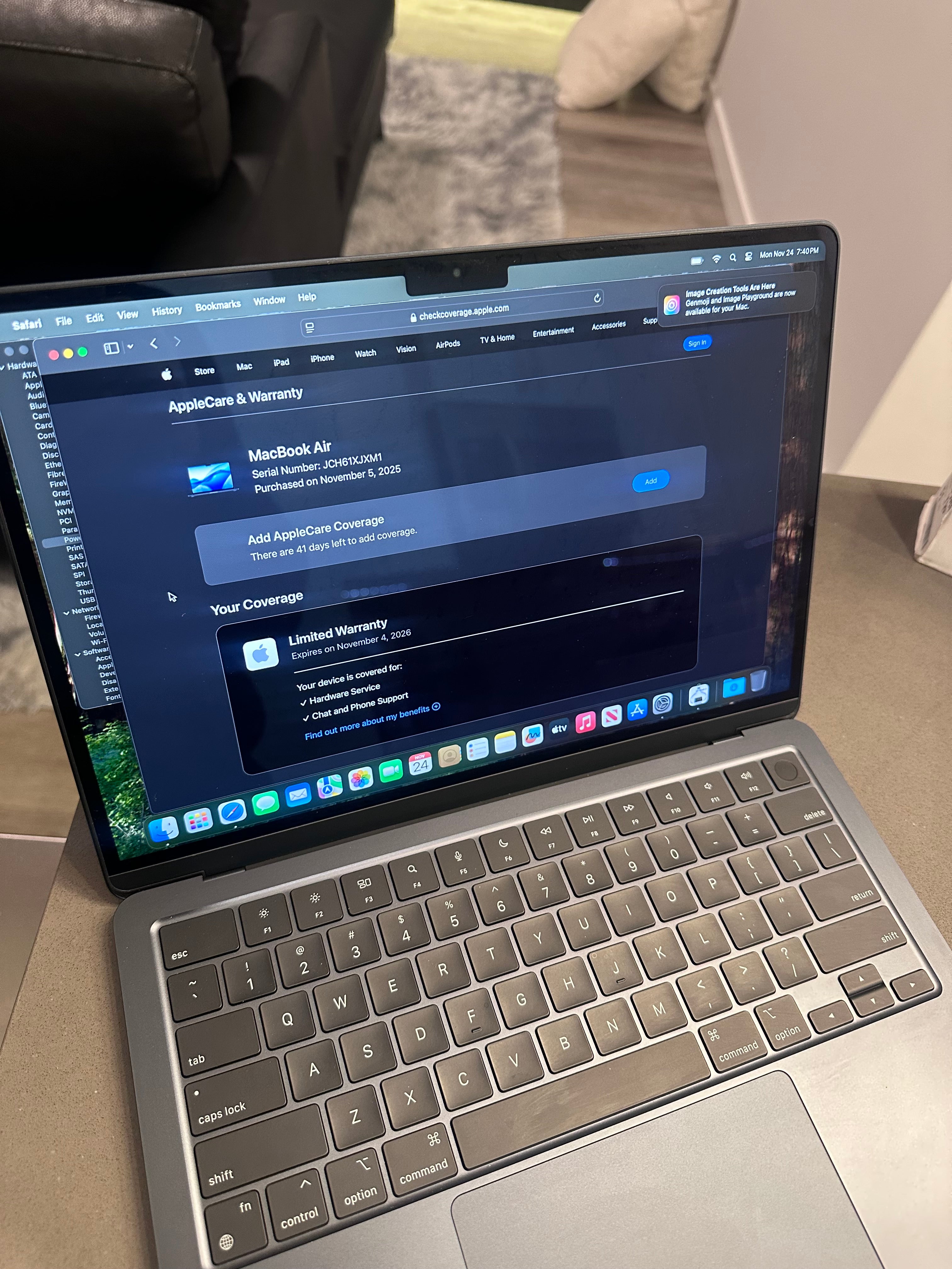 2024 Apple Macbook Air 13.6"/ M3/100% Battery/12 Cycle!/WARRANTY Nov 4, 2026