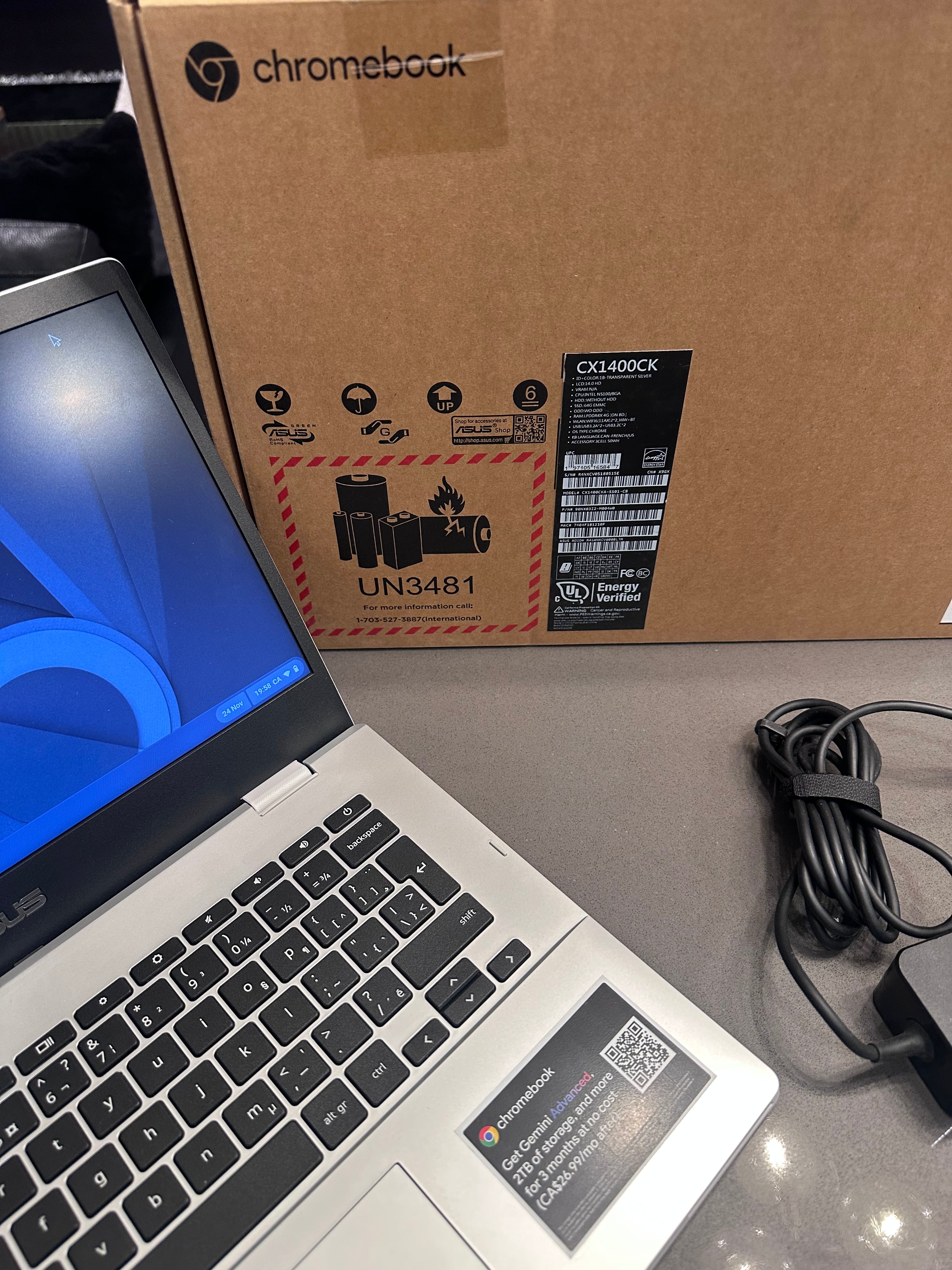 Asus Chromebook, 14" FHD NanoEdge Display, Intel QUAD Core